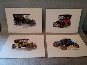 Raro 1958 Donald Art Co Frederick Elmiger ARTE Litografía Coche Antiguo Conjunto De 4  - Imagen 1 de 11