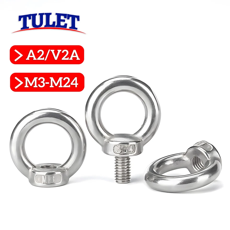 Edelstahl Ringschraube, Ringmutter, Augbolzen m. Öse, metrisch, M3 bis M24 - Bild 1 von 4