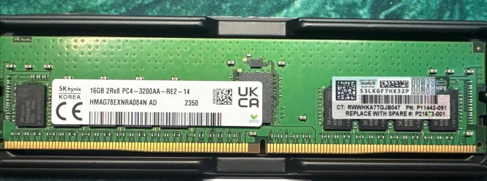 16GB SK Hynix 2Rx8 DDR4 3200 DRAM - Image 1 of 2
