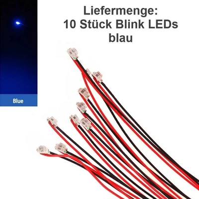 SMD Blink LED 0805 blinkend mit Kabel angelötet Ø 0,3mm Microkabel LEDs 10 Stück - Bild 1 von 4