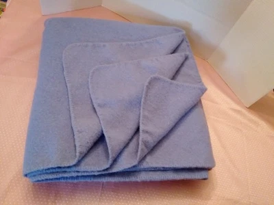 Vintage LLBean 100% Virgin Wool Blanket Size 84x72" Violet Blue Color - Image 1 of 4