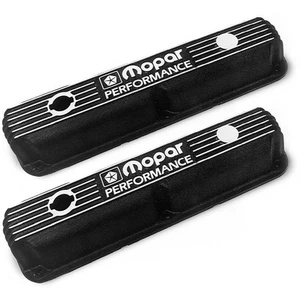 Bloque pequeño Mopar "La" 1964-76; cubiertas de válvula Mopar de aluminio fundido; arruga negra - Imagen 1 de 1