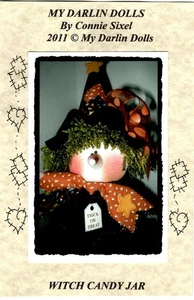Witch Candy Jar Craft Sewing Pattern by My Darlin Dolls - Picture 1 of 2