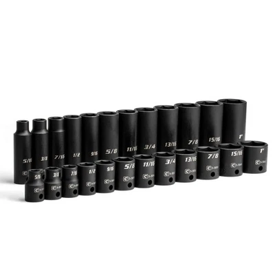 3/8 in. Drive SAE Shallow and Deep Impact Socket Set (24-Piece) - Image 1 of 4