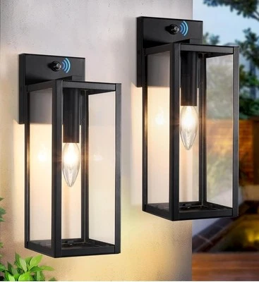 Motion Sensor Outdoor Wall Lanterns Dusk to Dawn Waterproof Porch Light Fixtures - Image 1 of 4