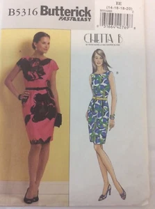Vestido Butterick # 5316 Chetta B con patrón de variaciones talla 14-20 - Imagen 1 de 3