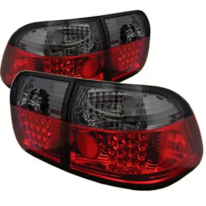 Fit Honda 96-98 Civic 4dr Red Smoke LED Tail Lights Brake Lamp DX GX EX LX Sedan - Picture 1 of 1