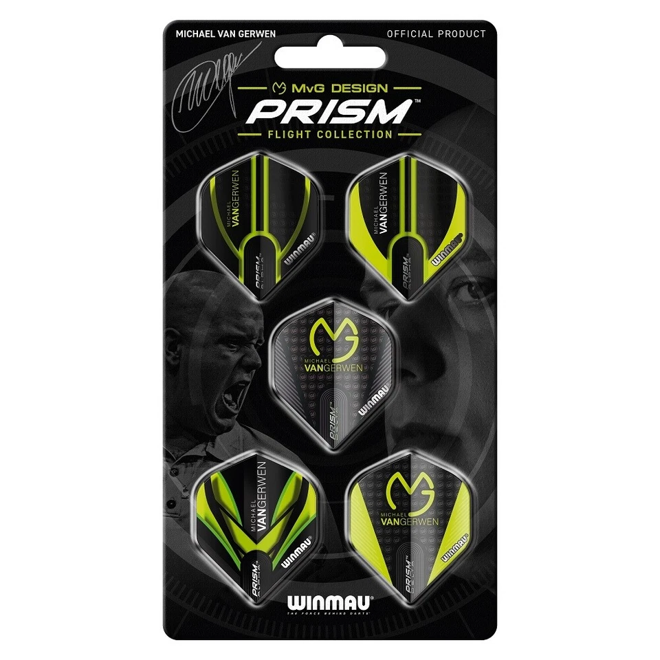 15 Dart Flights MICHAEL VAN GERWEN "MvG" 8122 Winmau Prism Flight Collection