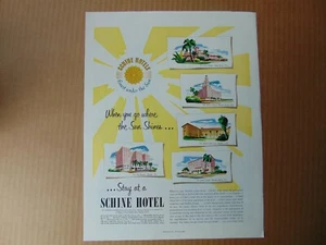 1951 SCHINE HOTELS Finest Under The Sun vintage art print ad - Picture 1 of 1
