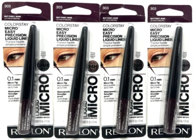 (4) Revlon Colorstay Micro Easy Precision Liquid Liner Sealed 303 But First Wine - Image 1 of 3