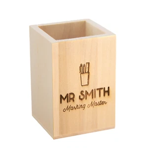Personalised Marking Master Teacher Wooden Pen Pot, Teacher Gift, Personalised - Picture 1 of 7