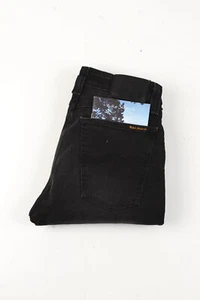 37477 Pantalones de mezclilla Nudie ajustados usados negros para hombre talla 29/32 - Imagen 1 de 8
