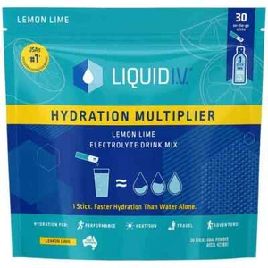Liquid I.V. Hydration Multiplier Electrolyte Drink Mix Lemon Lime 30 Sachets - Picture 1 of 5
