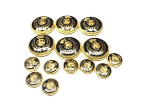 SET 14 BOTTONI BLAZER GIACCONE NYLON GALVANIZZATO SMALTO NERO - Foto 1 di 2