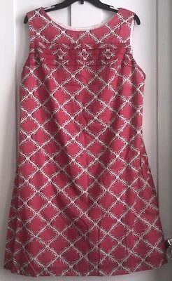 Vestido Vaina Rosa Merona Sin Mangas Talla 16 Completamente Forrado Cremallera Lateral Algodón Foto 1 de 4