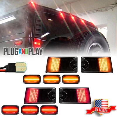 10PCS LED Cab Roof Light Marker Roof Top Lamps Smoke For 2003-2009 Hummer H2 SUT - Image 1 of 4