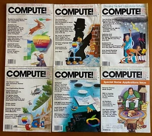 Lot Of (6) July-Dec 1984 Compute! Magazine Commodore Atari Apple TI-99 IBM - Picture 1 of 4
