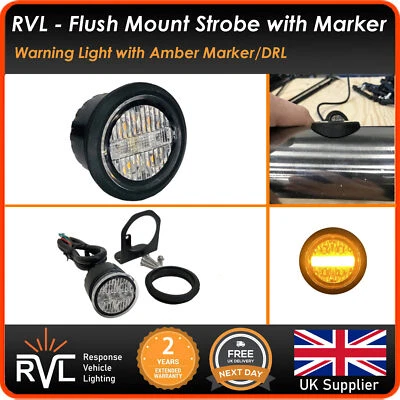RVL Strobe & DRL/Marker Light Flush Mount Hide Away Truck LightBar 12V 24V - Image 1 of 4