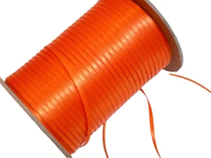 Offray Torrid Orange Double Face Satin Ribbon 1/8 inch wide x 10 yards B4 - Picture 1 of 3
