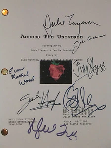 Sceneggiatura film firmata Across The Universe X7 Eddie Izzard Bono Hayek ristampa legno - Foto 1 di 1