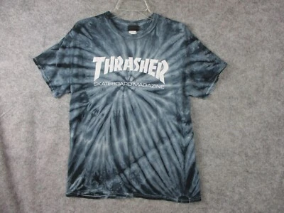 Thrasher Magazine Shirt Men's Medium Tie Dye Gray Black Skateboarding Distressed - image 1 of 4