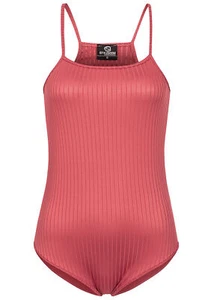 Body de mujer violeta estructura rayas cuello redondo entallado rojo pimienta N200863 - Imagen 1 de 2