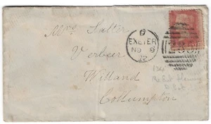 GB penny red AA/AA, pl. 134 cvr, Exeter bar 285 duplex to Collumpton (Devon(a691 - Picture 1 of 3