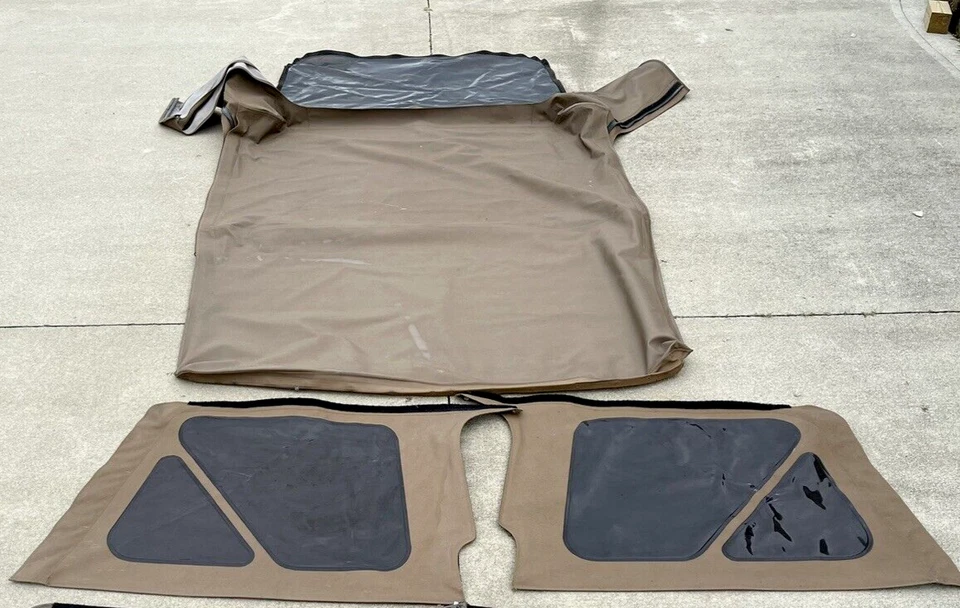 97-06 Jeep Wrangler TJ extremidades de pavimento bronzeadas parte superior macia traseira lateral traseira janelas coloridas - Imagem 1 de 4