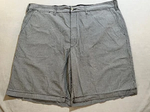 Nautica Shorts Mens 46 Black Check Chino Pocketed Belted Button Zip Men. - Picture 1 of 11