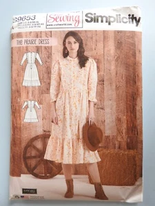Simplicity S9653 sewing pattern Prairie Dress size XS to XL & Age 3 - 8 UNCUT - Picture 1 of 2