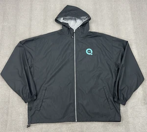 QVC Employee Jacket Mens Extra Large XL Windbreaker Black Hooded Staff Uniform - Picture 1 of 9