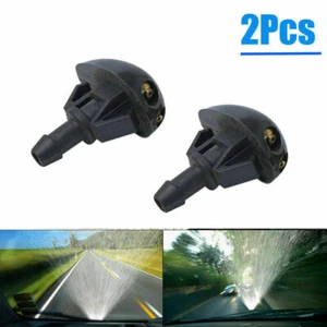 2X Black Car Windscreen Wiper Water Spray Nozzle Jet Washer Sprayer Accessories - Picture 1 of 14