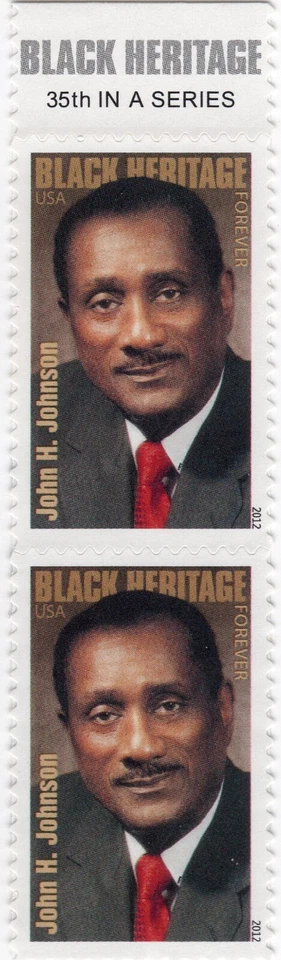 Scott #4624 John H. Johnson (Ebony) Forever Block of 2 Stamps - MNH - Image 1 of 1