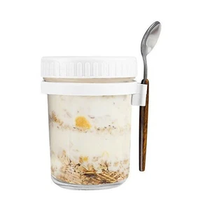Overnight Oats Containers With Lids And Spoons Removable Separate Compartments - Picture 1 of 18