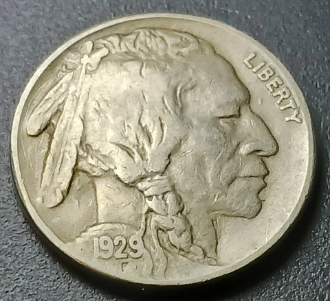 1929-S "2 Feather" Mint Error-Abraded Die~FS-401~Buffalo Nickel-VF++ Cover
