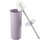Ribbed Collection - Decorative Plastic Toilet Bowl Brush and Holder Set, Lila...