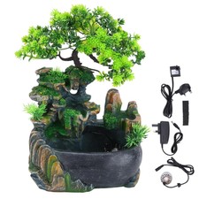 Tabletop Fountain Green Plant Decoration Home Humidifier Rockery Ornament