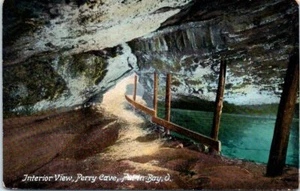 Postal de la década de 1910 OH Perry Cave vista interior Put-in-Bay Ohio sin publicar  - Imagen 1 de 2