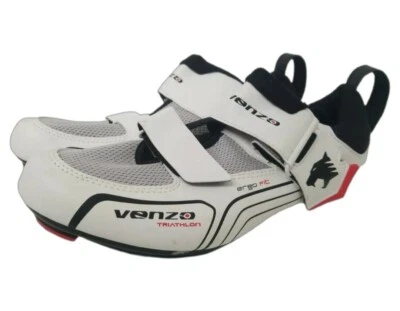 Велосипедные туфли Venzo Triathalon 8 М белые черные Ergo Fit спортивные  - Изображение 1 из 4