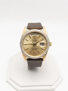 $25000 ROLEX MENS 18038 SQ 18k Yellow Gold Diamond PRESIDENT Mens Watch SERVICED - Picture 1 of 9