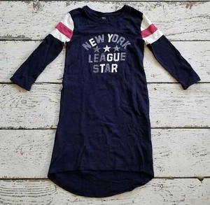 GAP KIDS XL 12 Girls Blue Baseball Sweatshirt Dress Long Sleeve 12 EUC - Picture 1 of 5