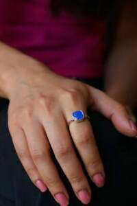 Blue Chalcedony Ring 925 Sterling Silver ring Handmade ring Promise ring VS-409