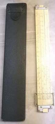​Regla deslizante K&E Keuffel & Esser 4081-3 DE COLECCIÓN con estuche de cuero Foto 1 de 4