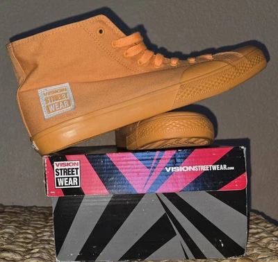  Vision Street Wear Men's canvas Hi Top Retro ORANGE Skate Shoe Size US 12 used - Image 1 of 4