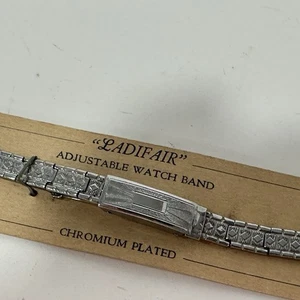 Vintage Chrome Plated Watch Band Ladifair Women’s nos - Picture 1 of 7