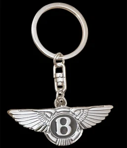 Premium BENTLEY Schlüsselanhänger Chrom Keychain Logo Silber Schlüsselring Auto Lux VERPACKT UK - Bild 1 von 4