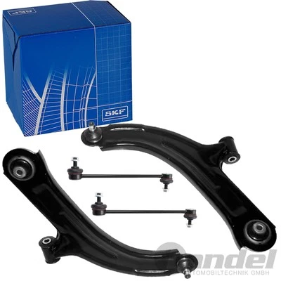 2x SKF QUERLENKER + KOPPELSTANGE VORDERACHSE passend für RENAULT CLIO 3 + MODUS