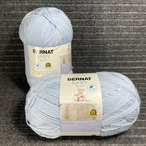 (2) Bernat Baby Sport Acrylic Yarn Baby Blue US G/6 Light 3 1256 yds Skein Lot - Picture 1 of 3
