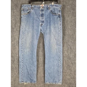 Levi's 501 Mens Light Wash Denim Jeans Straight Leg Made in Mexico Size 40x30 - Picture 1 of 16