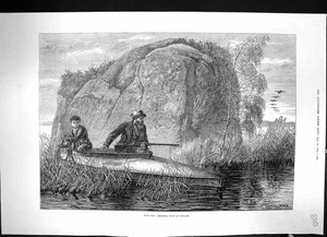 Antique Old Print 1875 Wild Duck Shooting Ireland River Boat Sport Hunting 19th - Picture 1 of 1